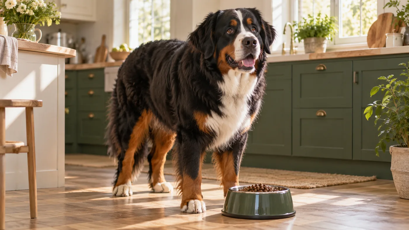 Redaktionelle Illustration: Hundefutter für große Hunde